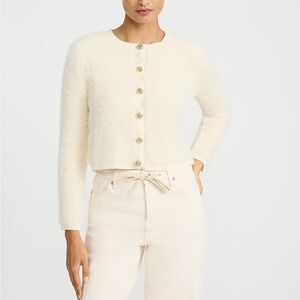 Express Cream Button-Up Cardigan